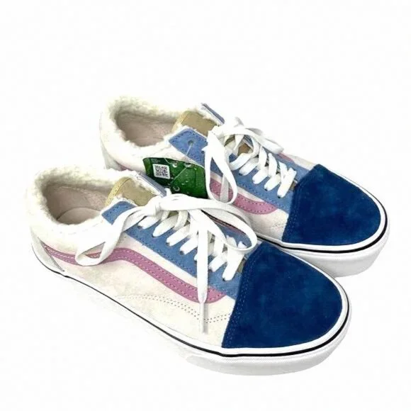 VANS Old Skool Platform For Women Sherpa Suede Multi VN0A7Q5MMUL Shoes Top Low